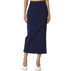 Women Fashion Sexy Solid Color High-Waist Split Skirt