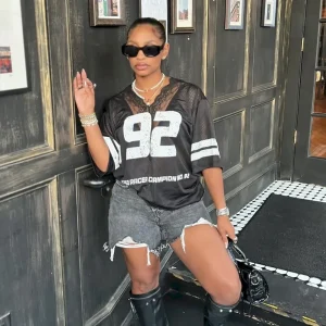 Women Fashion Casual Loose Lace Stitching Digital Print Short Sleeve V-Neck Jersey T-Shirt