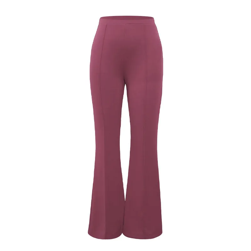 Women Fashion Casual Solid Color Wide Leg Micro-Flared Pants - Image 5