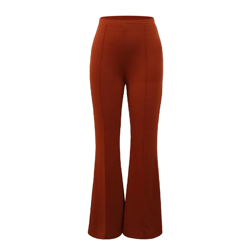 Women Fashion Casual Solid Color Wide Leg Micro-Flared Pants - Image 6
