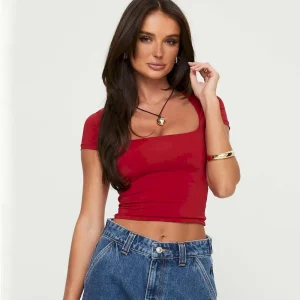 Women Fashion Sexy Solid Color Short-Sleeved Slim-Fit Crop Top