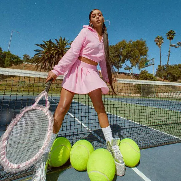 Women Fashion Casual Solid Color Velvet V-Neck Long-Sleeve Top Pleated Skirt Two-Piece Set - Image 3