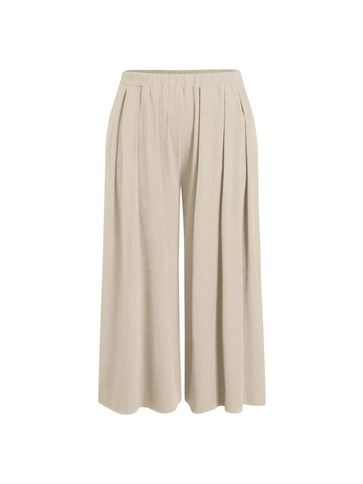 Women Casual Plus Size Solid Color Loose Elastic-Waist Pants - Image 6